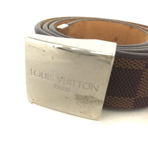 Louis Vuitton Damier Ceinture Brown Leather 80cm Mens Belt /4S2232 - Picture 7 of 7